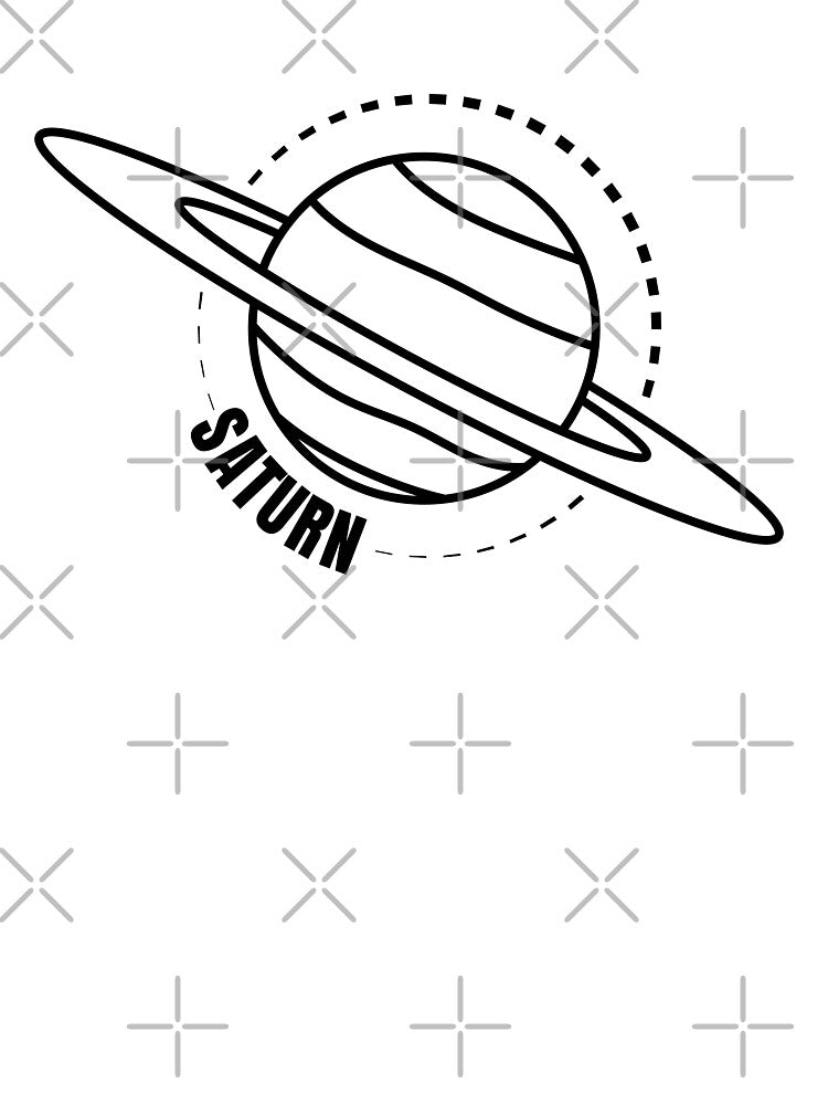 Planet Saturn (BLACK DESIGN) by EleannaInSpace T-Shirts, Hoodie, Sweatshirt | BlankRebels.com (Image 3)