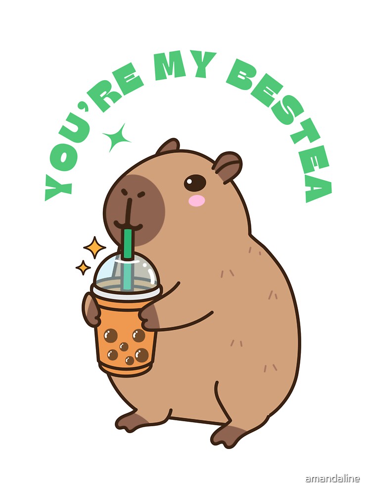 You'Re My Bestea – Kawaii Capybara Drinking Boba Tea T-Shirts, Hoodie, Sweatshirt