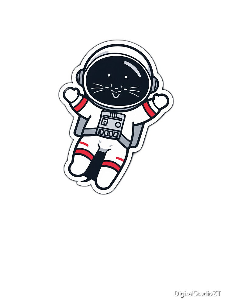 Cute Astronaut Cat Illustration Space Kitty Cartoon Art by DigitalStudioZT T-Shirts, Hoodie, Sweatshirt (Image 3)