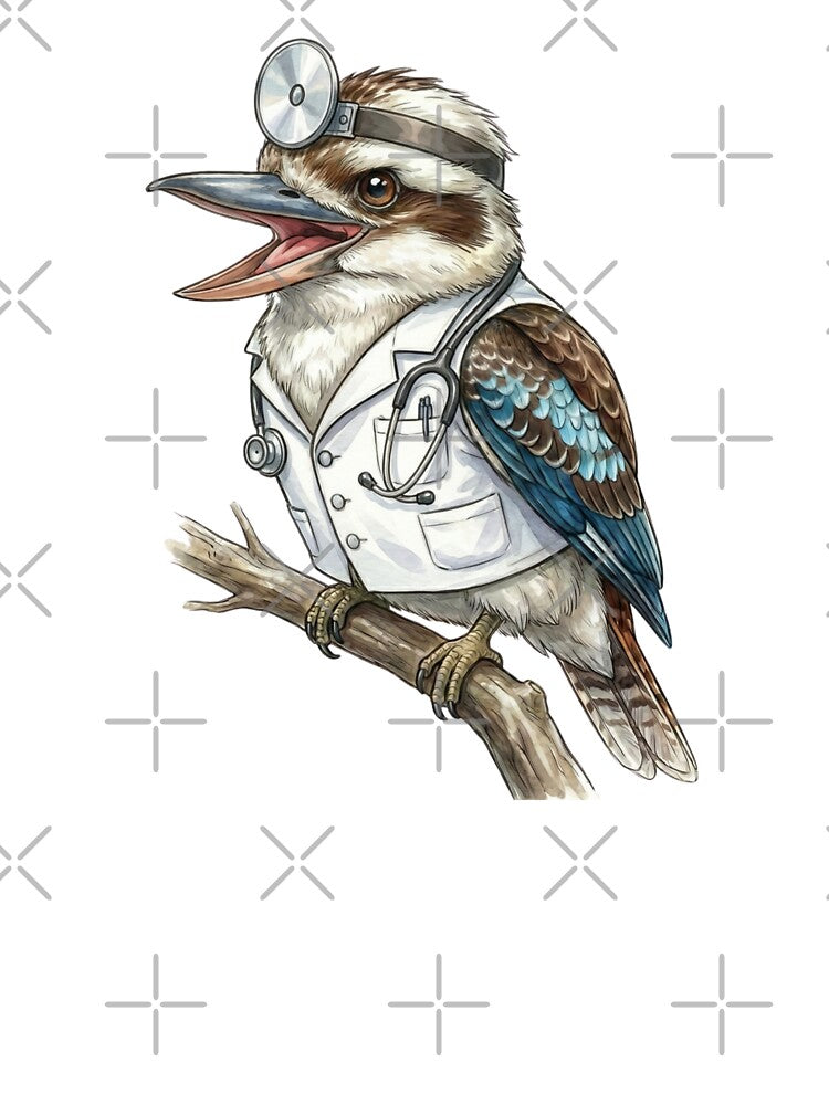Future Doctor Kookaburra – Cute Medical Student Bird Illustration Gift by Wennebabs T-Shirts, Hoodie, Sweatshirt (Image 3)