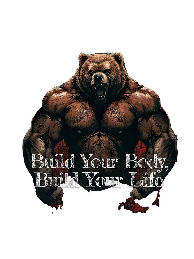 Build Your Body, Build Your Life Bodybuilding Fitness Gym Workout Exercise Merch Print  Design by tengamerx... (Image 3)