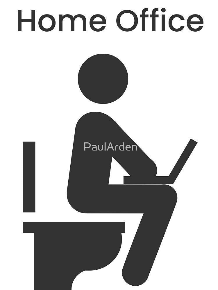 Home Office - Funny Humorous - Man on Toilet With Laptop by PaulArden