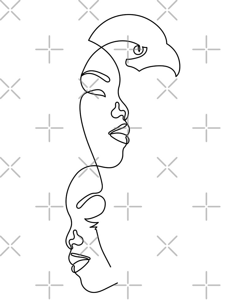 Powerful like an eagle | One Line Drawing | One Line Art | Minimal | Minimalist by One-Line-Artist T-Shirts,... (Image 3)