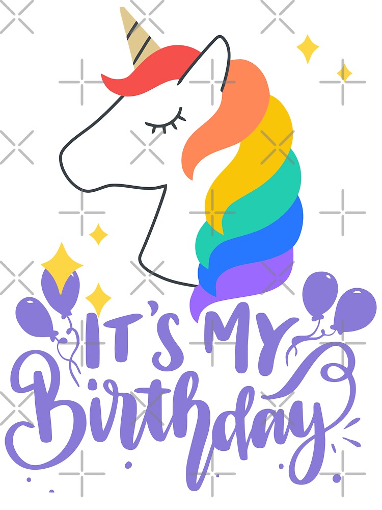 Party Unicorn Birthday Unicorn Squad It's My Birthday Kids Youth Boys Girls Cute Unicorn Kawaii Men Women by... (Image 3)