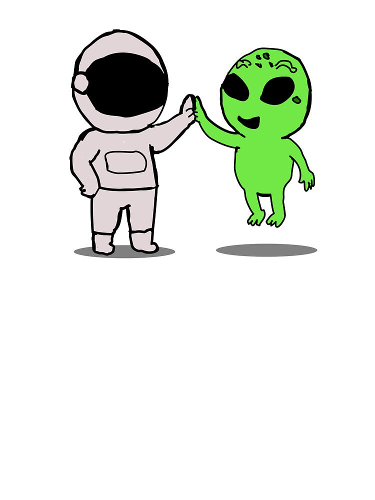 Astronaut and Alien High Five by Theo86 T-Shirts, Hoodie, Sweatshirt | BlankRebels.com (Image 3)