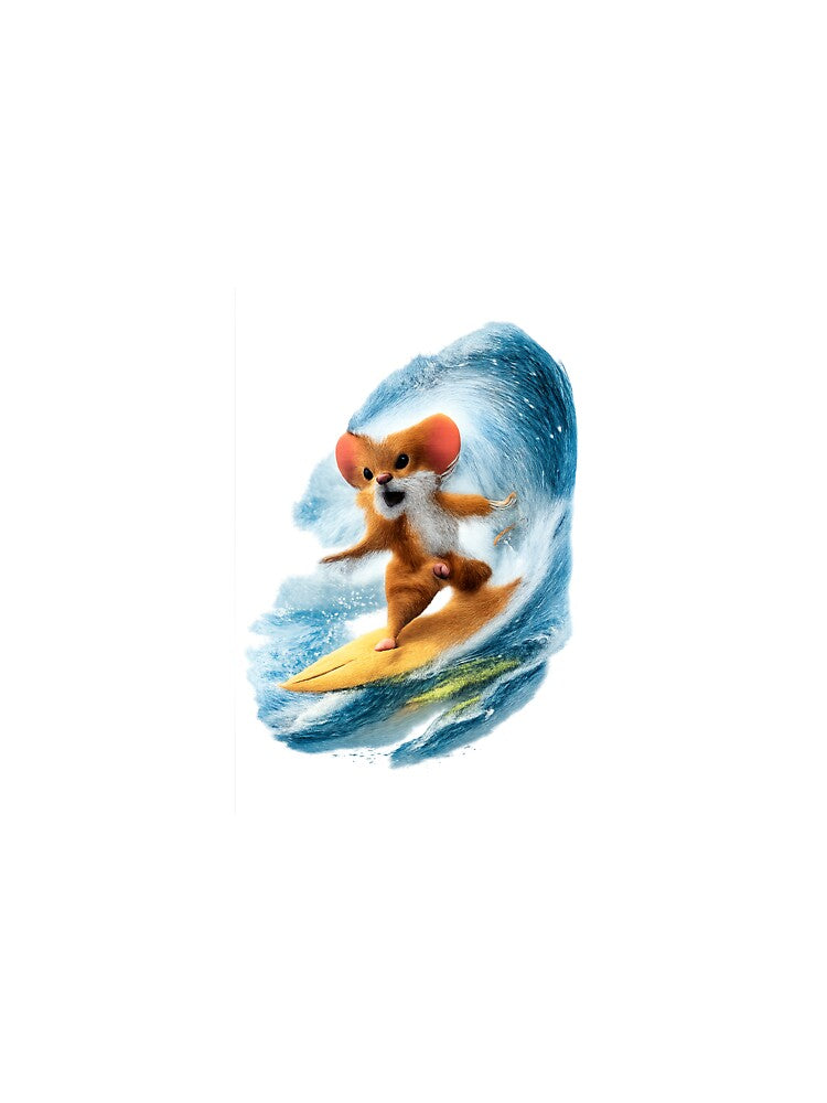 Surfing mouse on a yellow surfboard by Taoufik79-shop