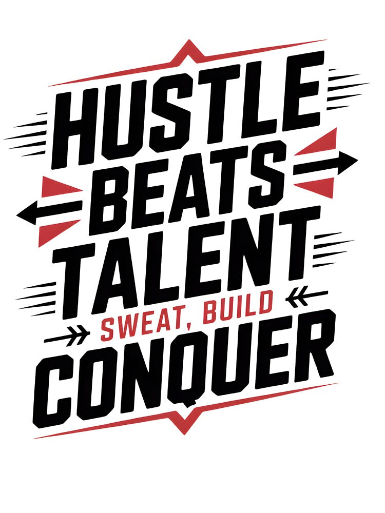 Fitness Fusion Hustle – Minimal Motivational Quote T-Shirt & Hoodie by triyambaka designs