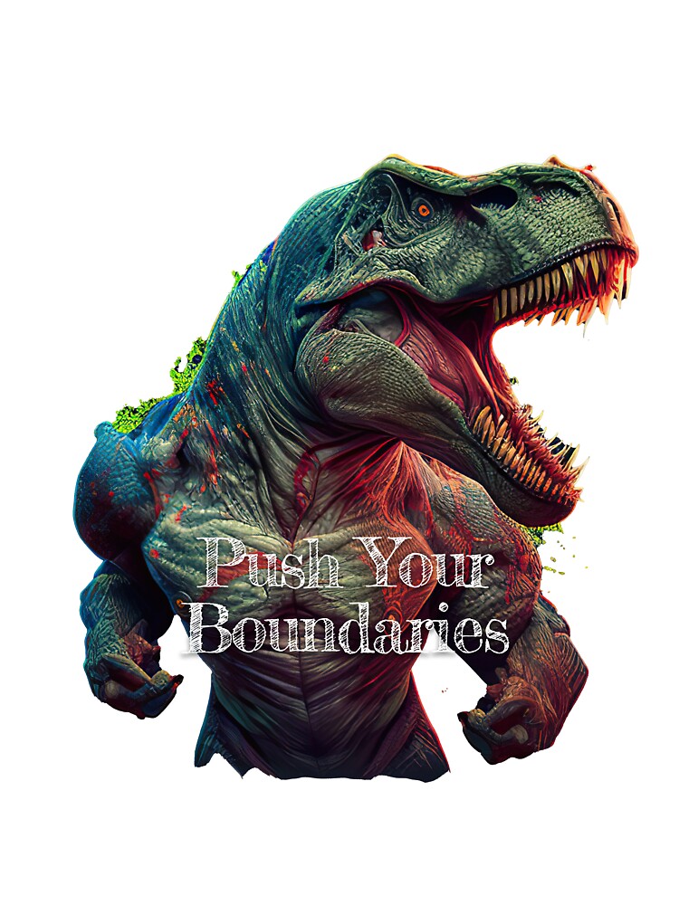 Push Your Boundaries Bodybuilding Fitness Gym Workout Exercise Merch Print Design by tengamerx T-Shirts,... (Image 3)