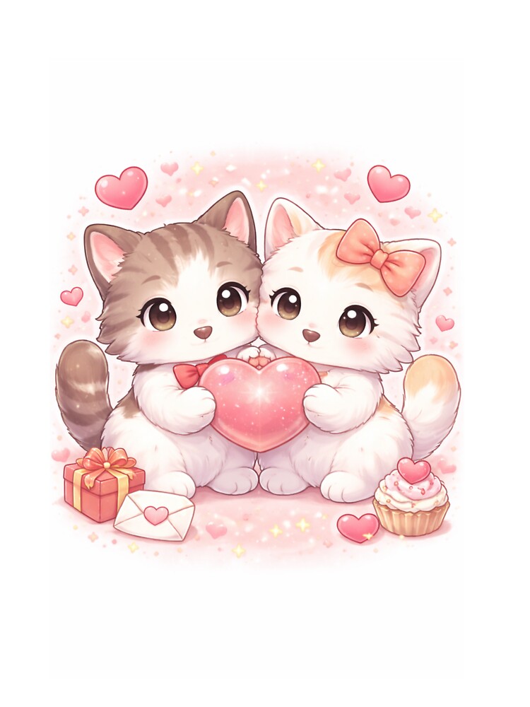Kawaii Valentine Cats – Sweet Love Paws by kimkosovo