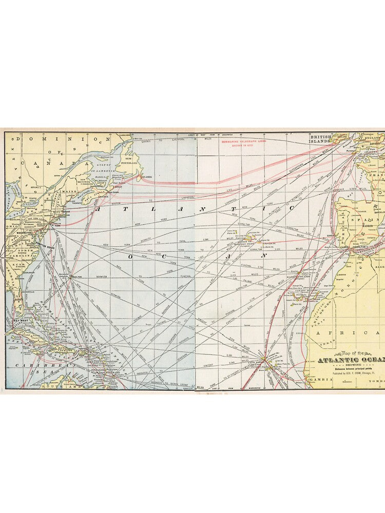 Vintage Map of The Atlantic Ocean (1901) by BravuraMedia T-Shirts, Hoodie, Sweatshirt | BlankRebels.com (Image 3)