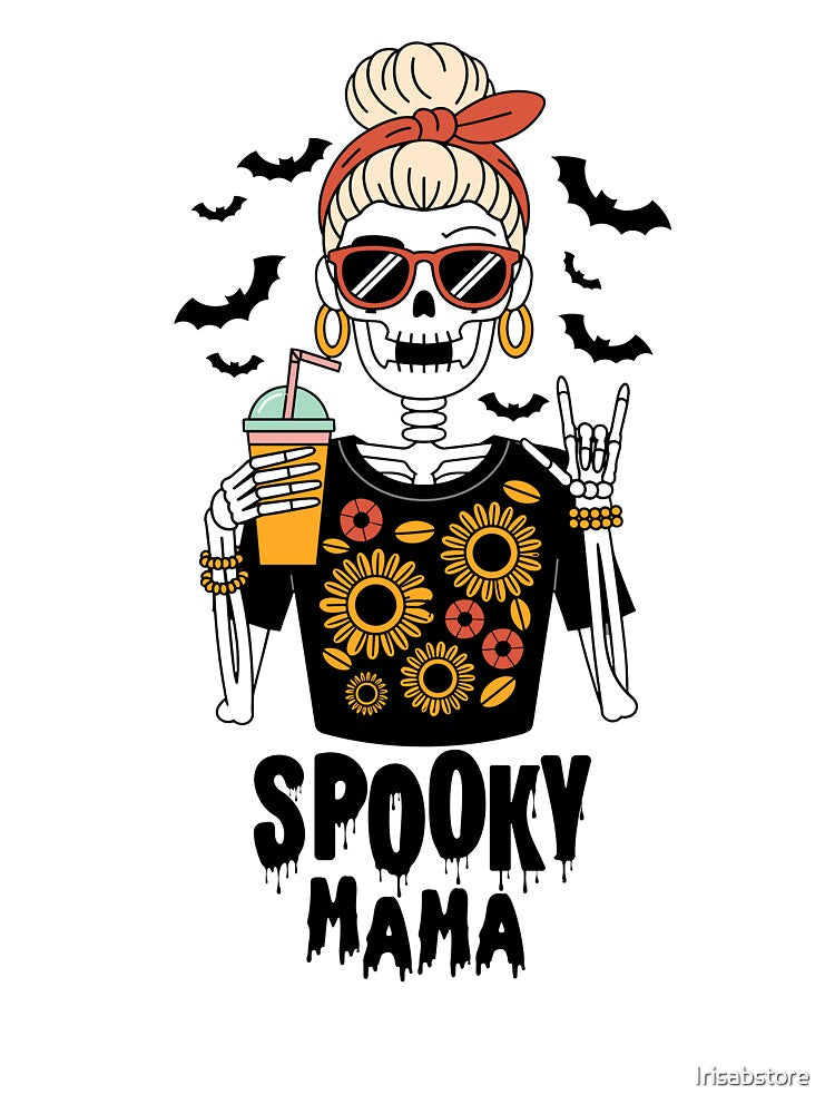 Spooky Mama Skeleton Halloween Vibes by Irisabstore T-Shirts, Hoodie, Sweatshirt | BlankRebels.com (Image 2)