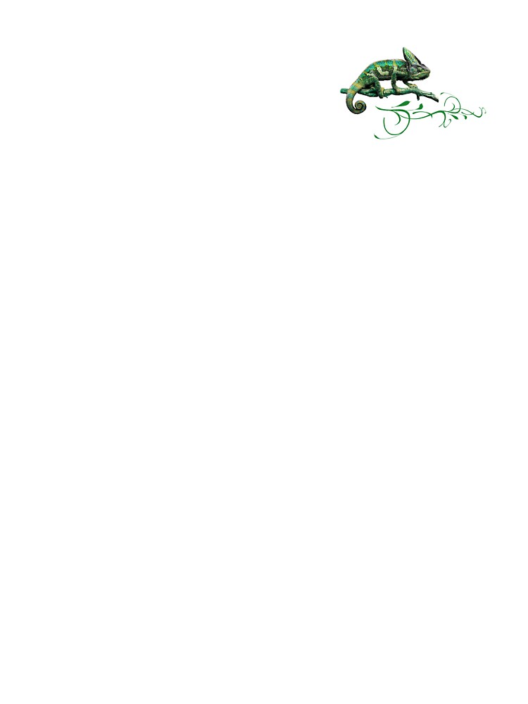 Green Chameleon with Birds – Minimal Nature Logo by Dotadoari