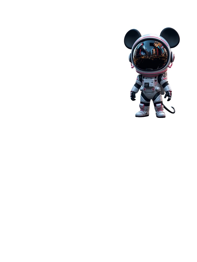Cute Astronaut with Mouse Ears – Neon City Space Explorer Character by PixelVibe782 T-Shirts, Hoodie, Sweatshirt (Image 3)