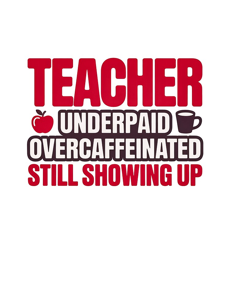 Teacher Underpaid Overcaffeinated Still Showing Up by DoctorPepper T-Shirts, Hoodie, Sweatshirt | BlankRebels.com (Image 3)