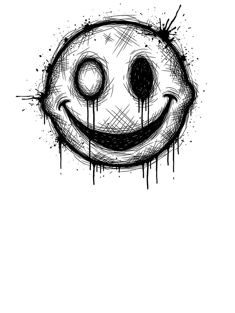Dripping Smiley Face – Grunge Graffiti Style by saiful020 T-Shirts, Hoodie, Sweatshirt | BlankRebels.com (Image 3)