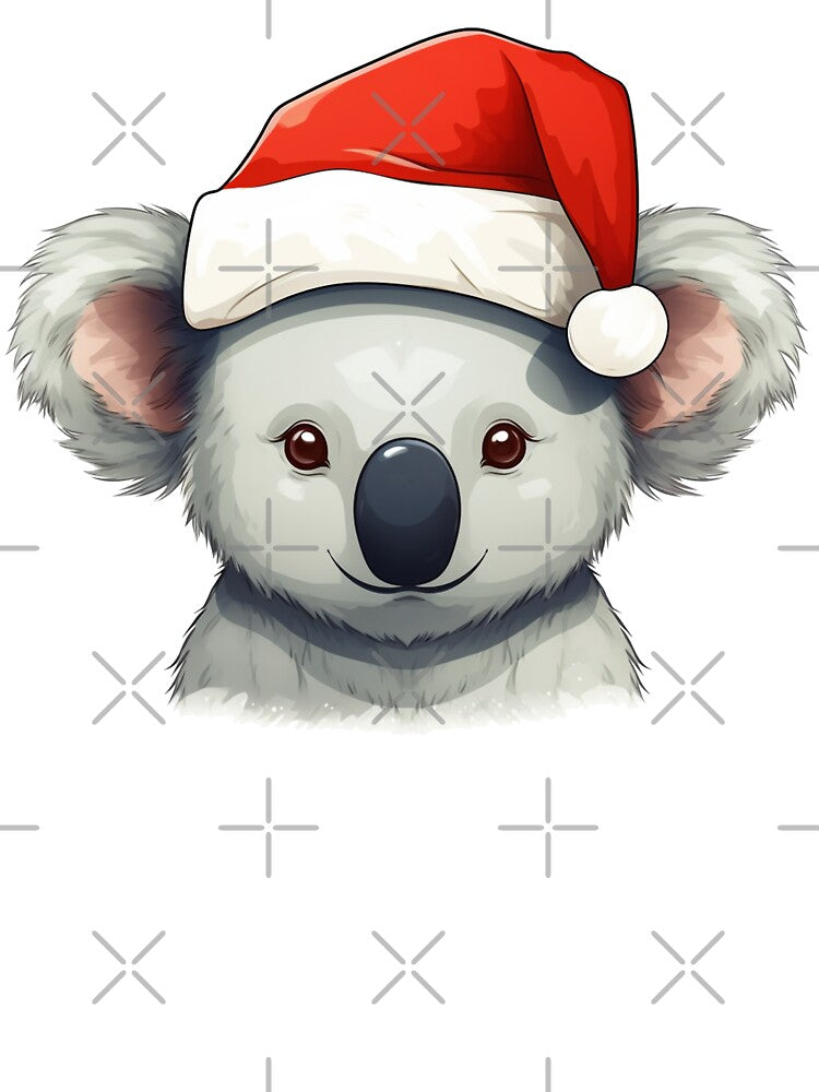 Adorable Christmas Coala donning a Santa Claus hat by MOA-trends