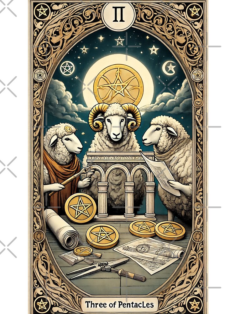 Sheepism Tarot – Three of Pentacles by Thpoar T-Shirts, Hoodie, Sweatshirt | BlankRebels.com (Image 3)