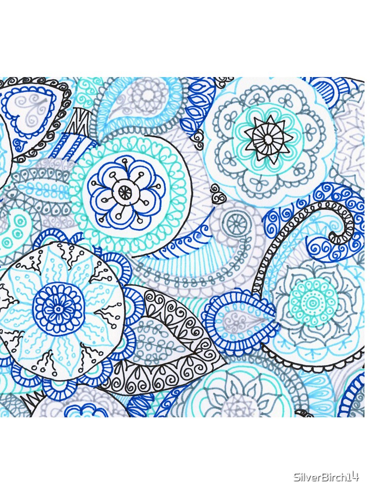 Blue Paisley doodle by SilverBirch14 T-Shirts, Hoodie, Sweatshirt | BlankRebels.com (Image 3)