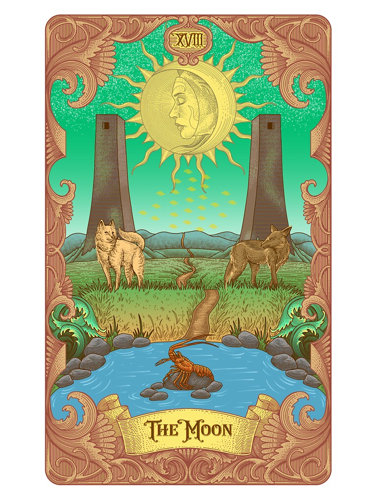 The Moon Tarot Illustration by WOLForDEER T-Shirts, Hoodie, Sweatshirt | BlankRebels.com (Image 3)