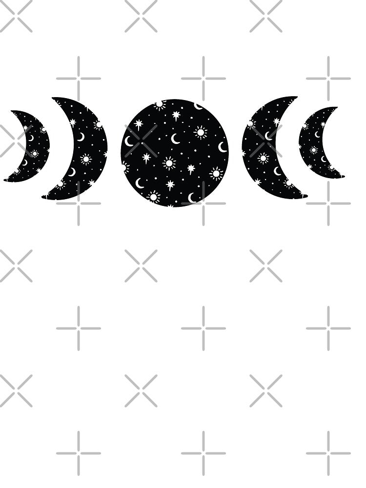 Cosmic Moon Phases Black by minimallineart T-Shirts, Hoodie, Sweatshirt | BlankRebels.com (Image 3)