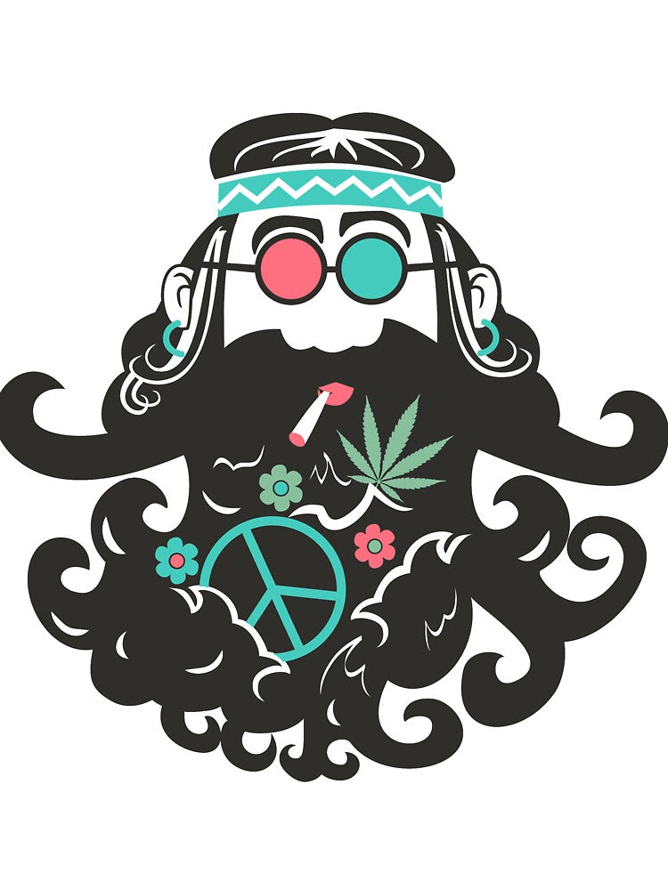 Old Hippie Smokes Marijuana, Woodstock Hippie, Rainbow Hippie, Hippie Man by Kamidrago T-Shirts, Hoodie, Sweatshirt (Image 3)