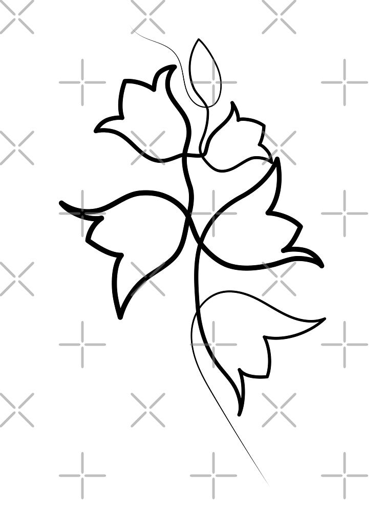 Bluebell Flower Minimal art | One Line Drawing | One Line Art by One-Line-Artist T-Shirts, Hoodie, Sweatshirt (Image 3)