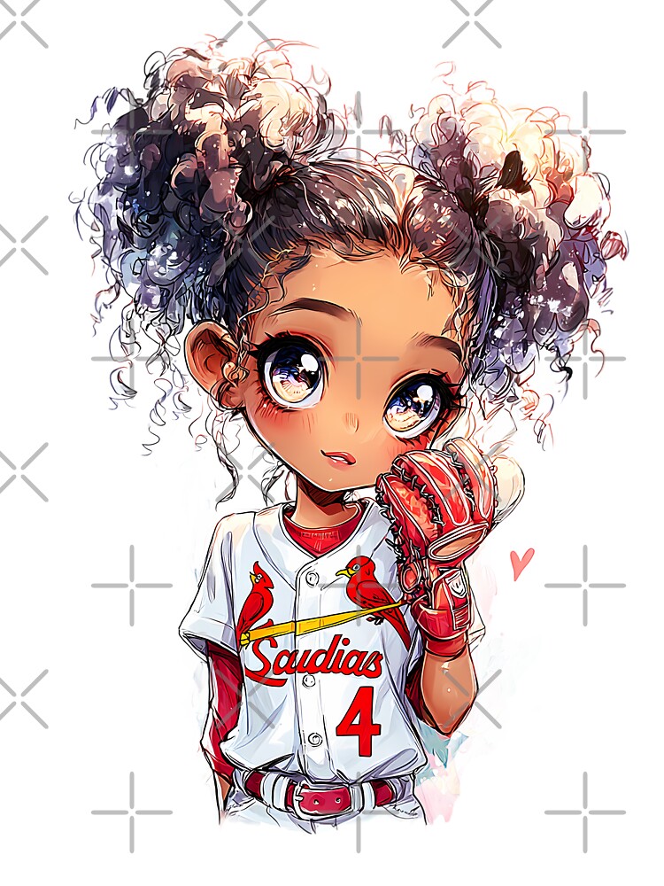 Cute Chibi Baseball Girl Red Team Sports Fan Art by DNDU_Design T-Shirts, Hoodie, Sweatshirt | BlankRebels.com (Image 3)
