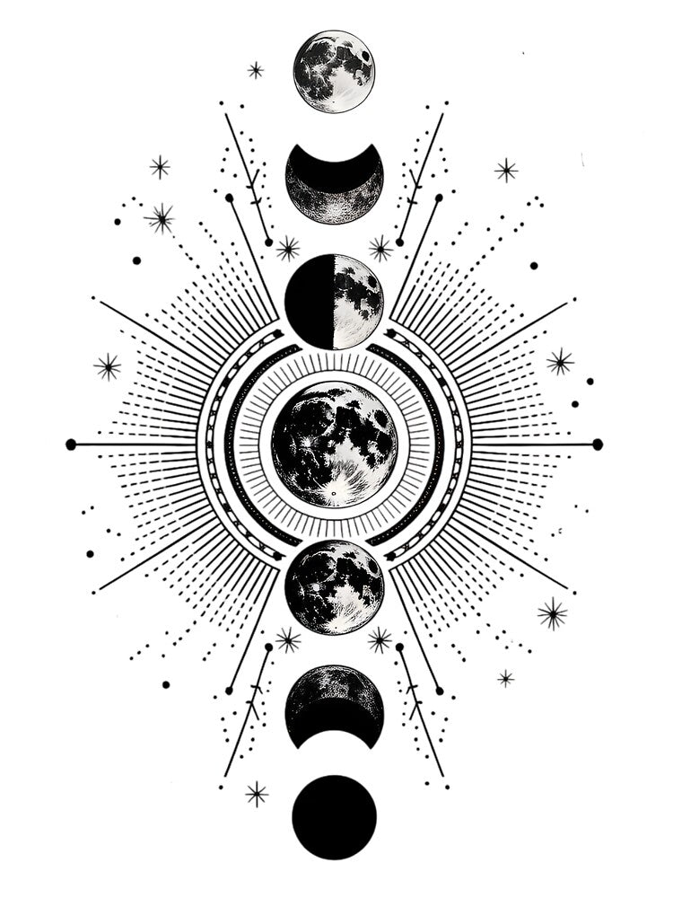 Mystic Moon Phases | Celestial Lunar Cycle Illustration by MaraiUA T-Shirts, Hoodie, Sweatshirt | BlankRebels.com (Image 3)