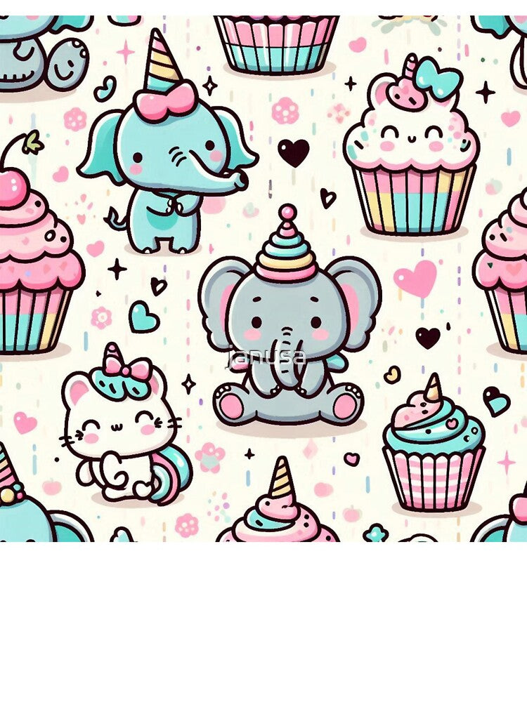Kawaii Animals – Cute Seamless Patterns with Adorable Style by janusa T-Shirts, Hoodie, Sweatshirt (Image 3)