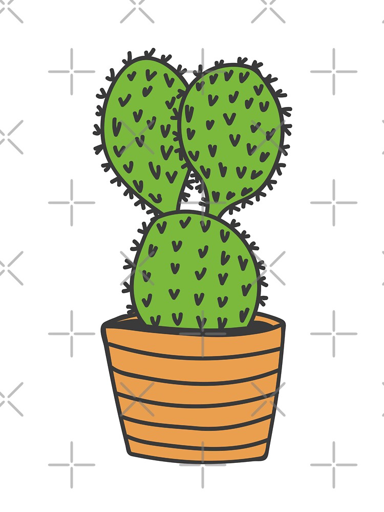 Cactus colorful doodle illustration. Pot plant doodle illustration by GulArt T-Shirts, Hoodie, Sweatshirt (Image 3)