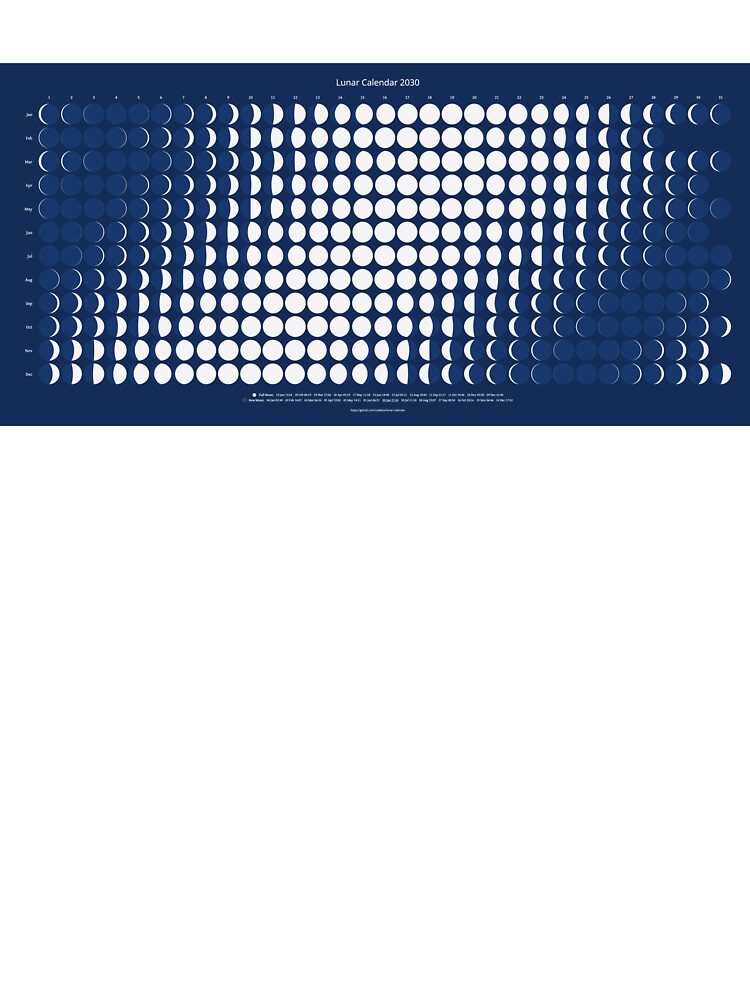 Lunar Calendar 2030 by codebox T-Shirts, Hoodie, Sweatshirt | BlankRebels.com (Image 3)