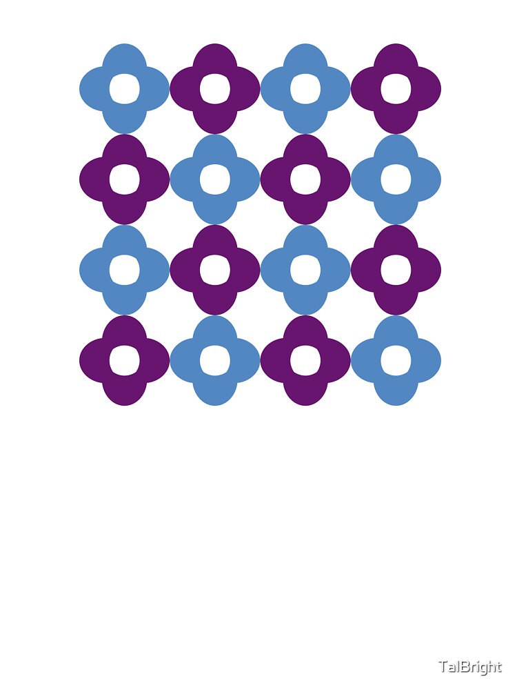 Retro floral - purple and blue by TalBright T-Shirts, Hoodie, Sweatshirt | BlankRebels.com (Image 3)