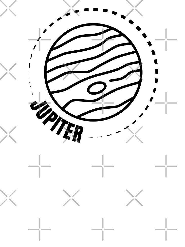 Planet Jupiter (BLACK DESIGN) by EleannaInSpace T-Shirts, Hoodie, Sweatshirt | BlankRebels.com (Image 3)
