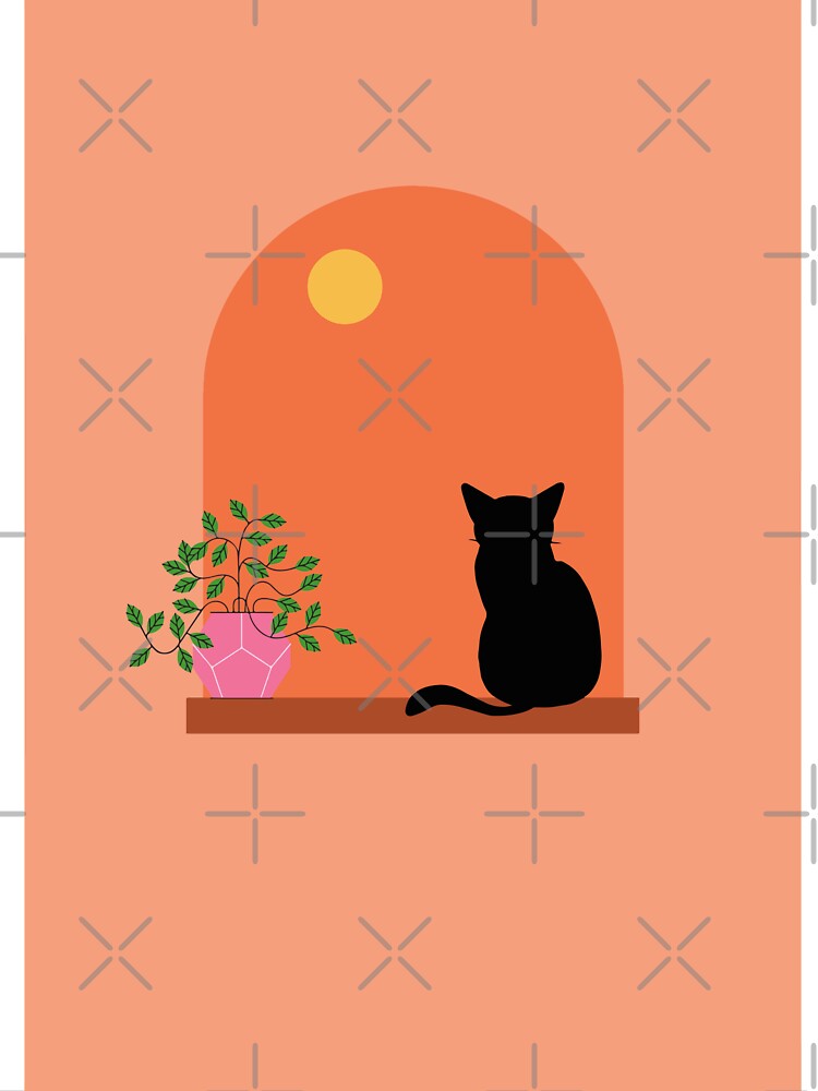 Minimalistic Illustration of Cat Sitting Boho by justkidding-co T-Shirts, Hoodie, Sweatshirt | BlankRebels.com (Image 3)