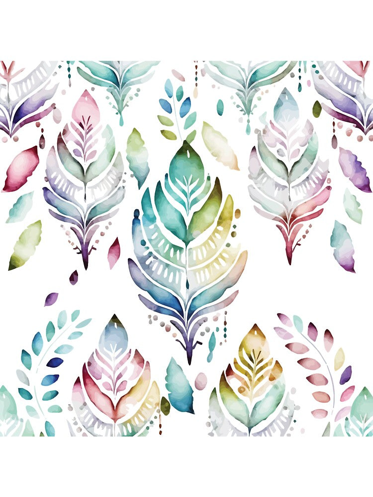 A Delicate Feather Pastel Watercolor Print - Boho Chic Patterns by GVRDesign