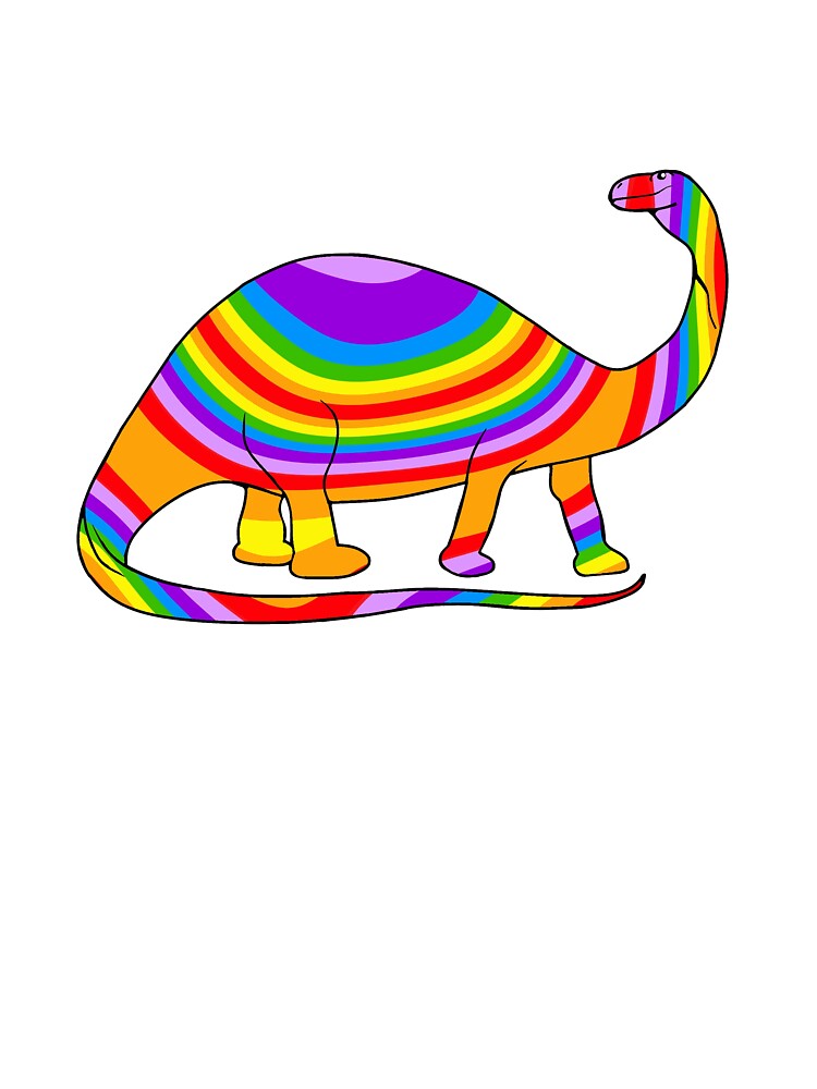 Rainbow Dinosaur Brontosaurus by Sartoris Art T-Shirts, Hoodie, Sweatshirt | BlankRebels.com (Image 3)