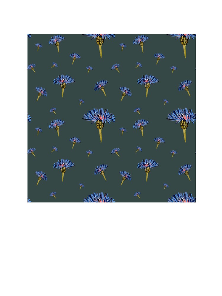 Flower blue violet pattern hand drawn watercolor turquoise by Yana Mustafina | Boho Soulful Designs T-Shirts,... (Image 3)