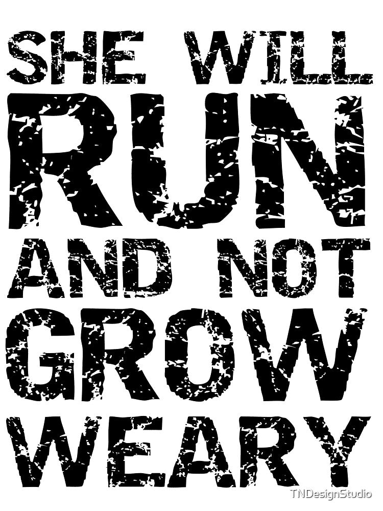 Vintage Bible Quote She Will Run and Not Grow Weary Funny Workout Quote by TNDesignStudio T-Shirts, Hoodie,... (Image 3)