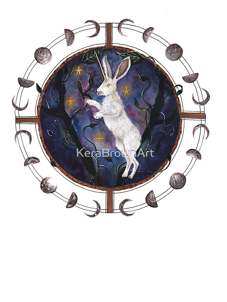 Fantasy rabbit with moons (dark design) by KeraBrownArt T-Shirts, Hoodie, Sweatshirt | BlankRebels.com (Image 3)