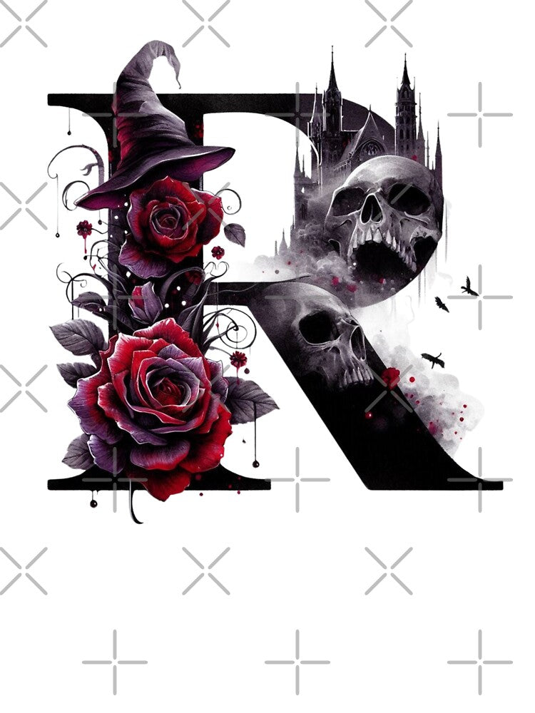 Gothic Halloween Skull and Roses R by CultDigHoriz T-Shirts, Hoodie, Sweatshirt | BlankRebels.com (Image 3)