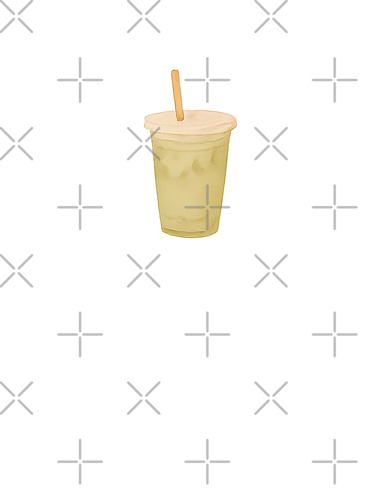 Iced Matcha Illustration | Minimal Cafe Aesthetic Art by TestingN-cap T-Shirts, Hoodie, Sweatshirt (Image 3)