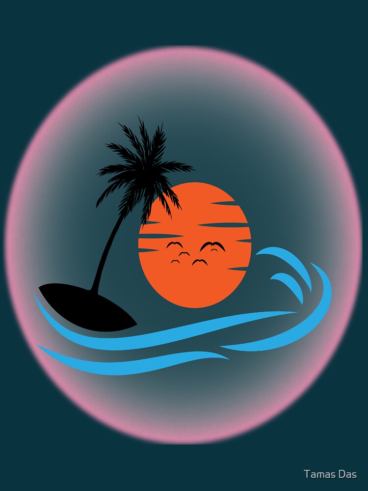 Blue Orange Sunset At The Beach,Beach Sunset Sky, beautiful sunset sky, beach sunset, by Tamas Das T-Shirts,... (Image 3)