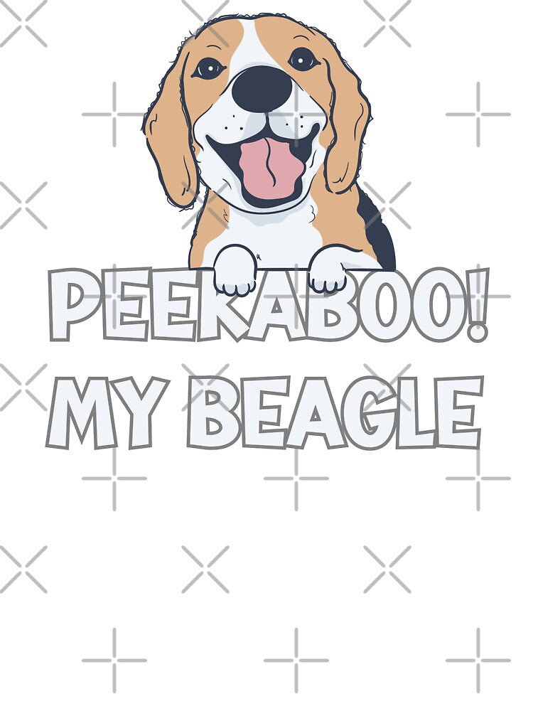 Peekaboo The Beagles Cartoon Cawaii Funny Happy Cute Dog Lover Pet Puppies Doggo by darunwan