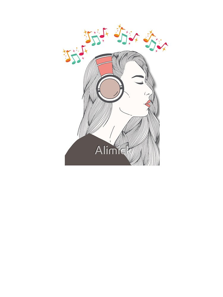 Woman with Headphones by Alimick T-Shirts, Hoodie, Sweatshirt | BlankRebels.com (Image 3)