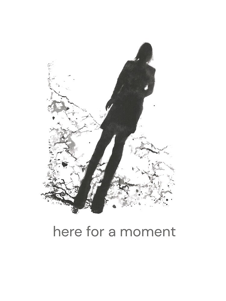 Here for a Moment – Minimal Existential Figure Design for T-Shirts & Hoodies by KindByNature Sweatshirt (Image 3)