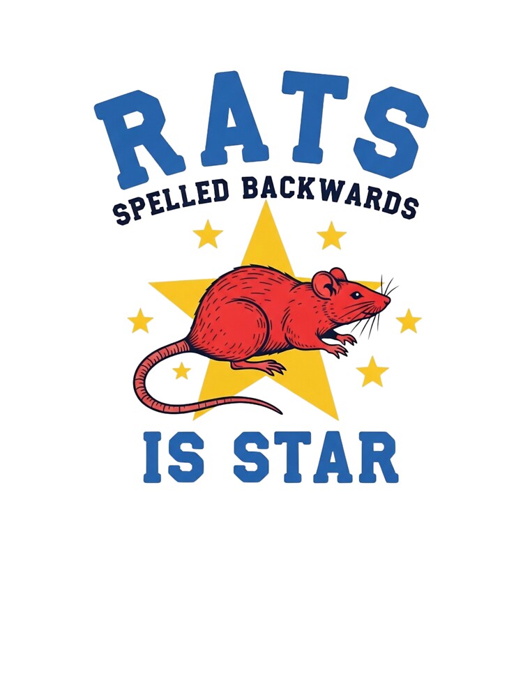 Rats Spelled Backwards Is Star Retro Collegiate Wordplay Graphic by LeoBechs T-Shirts, Hoodie, Sweatshirt (Image 3)