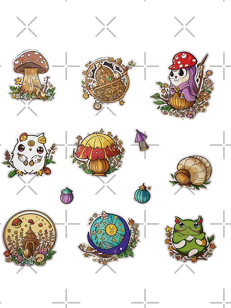 Chibi Cottagecore Design/Sticker Pack: Magical Art for Your Accessories by FuroAI T-Shirts, Hoodie, Sweatshirt (Image 3)