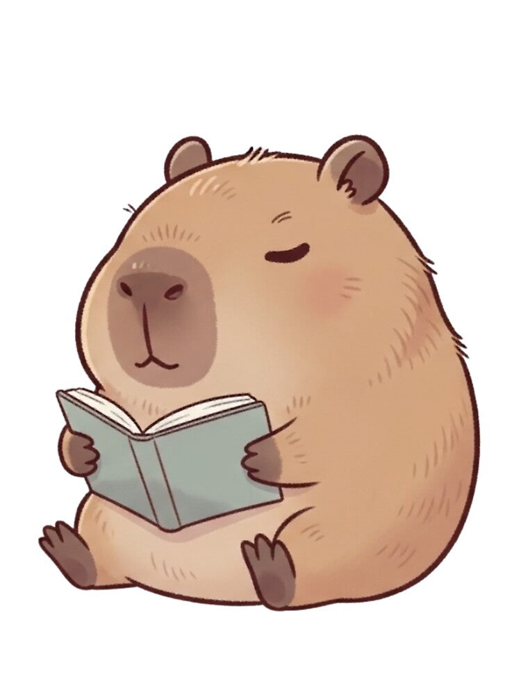 Adorable Capybara Reading a Book - Cute Animal Art for Nature and Book Lovers by soletstudio T-Shirts, Hoodie,... (Image 3)
