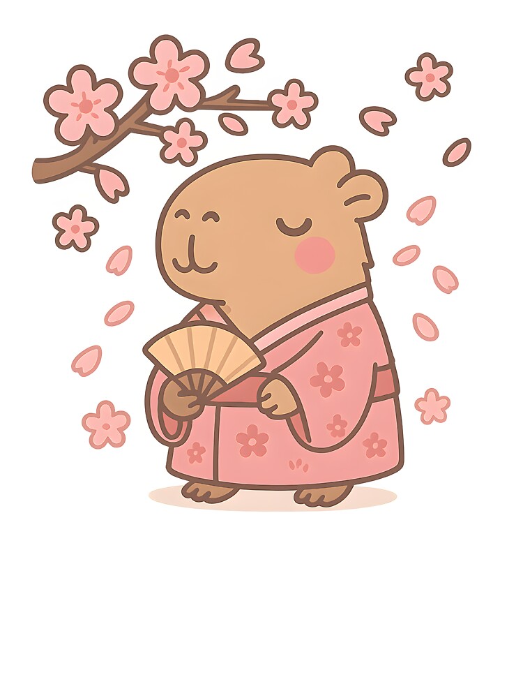 Kawaii Capybara in Japan – Cute Cherry Blossom by Worldwide Capy T-Shirts, Hoodie, Sweatshirt | BlankRebels.com (Image 3)