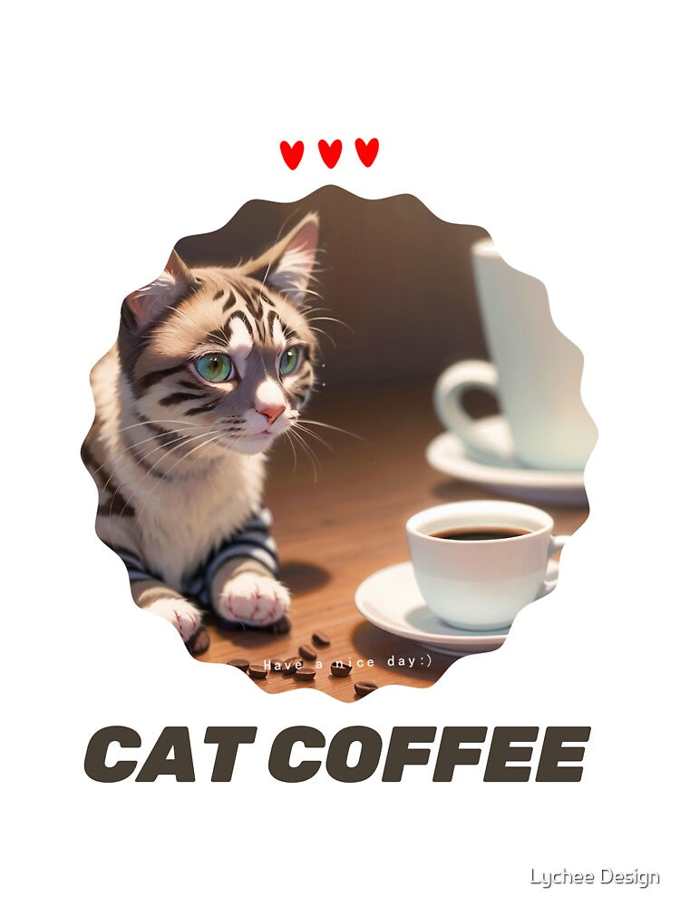 Cat Coffee Lover by Lychee Design